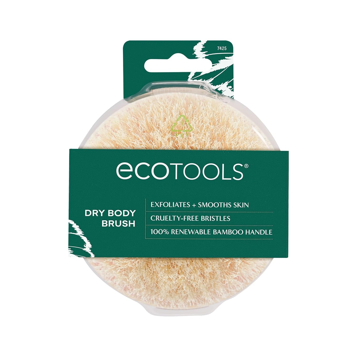 Dry Body Brush, Cruelty-Free Bristles Exfoliate & Smooth Skin, Dry Brushing Removes Flaky Skin, May Help Improve Circulation & Tone, Eco-Friendly Skincare Tool, Vegan & Cruelty-Free, 1 Count
